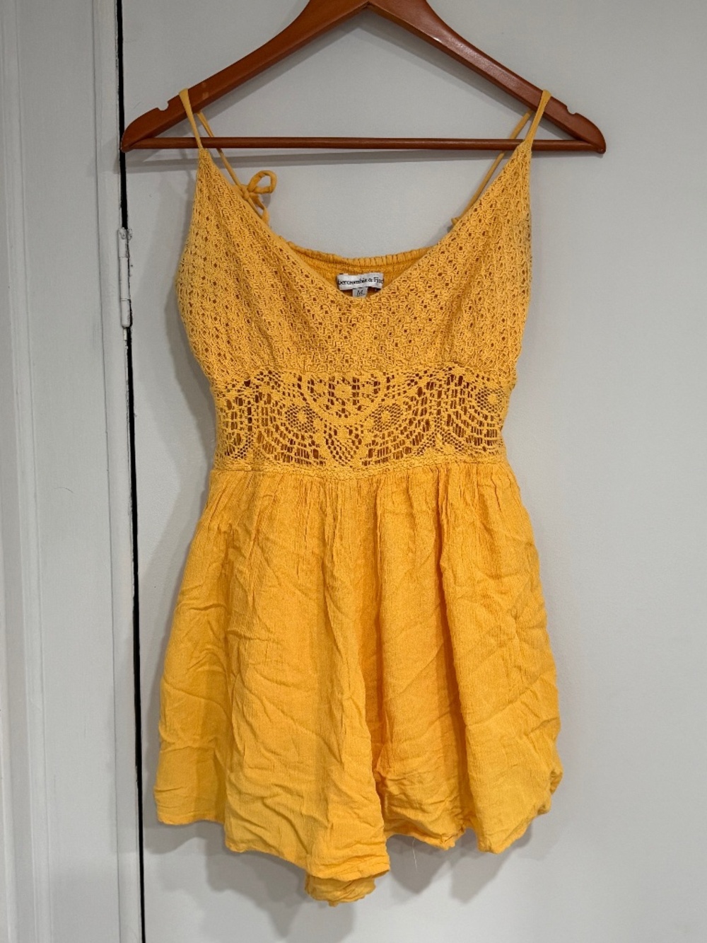 Abercrombie & Fitch Yellow Eyelet Detail Romper